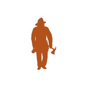  Fire Fighter Large 10 Tall NUT BROWN vinyl window decal 