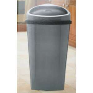   Rubbermaid Metal Touch   Top Wastebasket 10.5 Gallon
