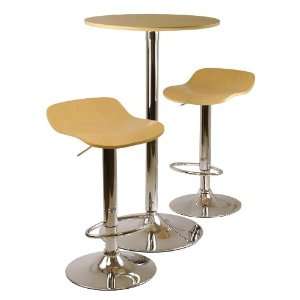  Kallie 3 pc Pub Table and Stools Set in Natural