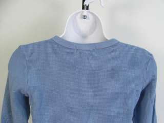 JUICY COUTURE Blue Kint Cotton Long Sleeve Shirt Sz L  
