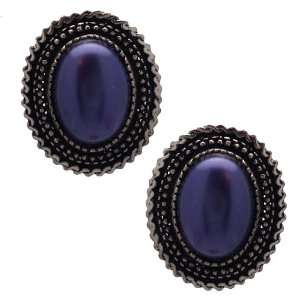  Leopolda Antique Silver Purple Clip On Earrings Jewelry