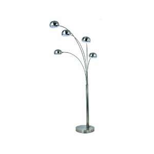  Leitmotiv Five Arm Bow Chrome Floor Lamp with Dimmer