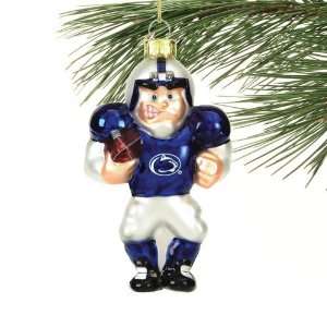 Penn State Nittany Lions Angry Football Player Glass Ornament  