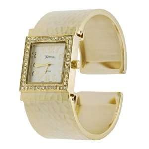  Geneva Platinum Ladies CZ Accented Cuff Watch Jewelry