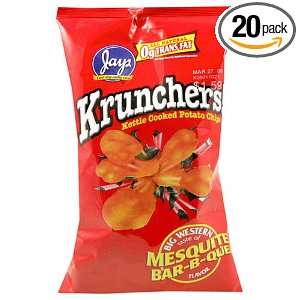 Jays Krunchers Kettle Cooked Potato Chips, Mesquite Barbecue, 5 Ounce 