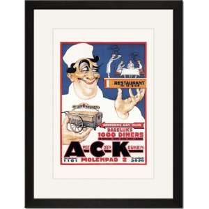  Black Framed/Matted Print 17x23, Amst Coop Keuken