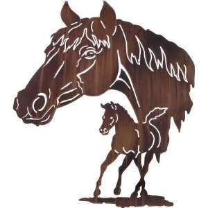   Metal Wall Art Wall Decor   Reflections Mare and Colt