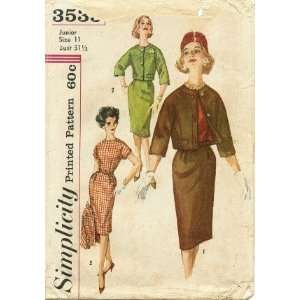 Simplicity 3535 Sewing Pattern Junior Misses One Piece Dress & Jacket 