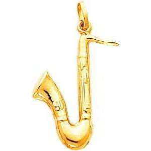  14K Gold Saxophone Charm Jewelry