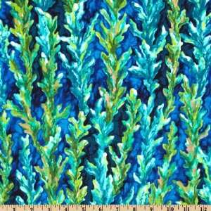  44 Wide Tranquil Waters Seaweed Blue Fabric By The Yard 