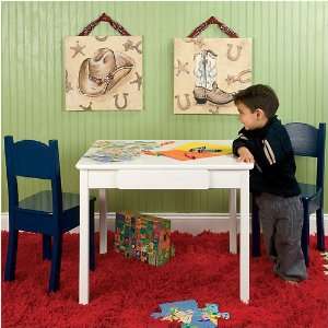  All American Table and Solid Navy Chairs Set Toys & Games