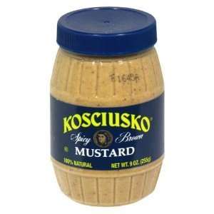 KOSCIUSKO Zesty SPICY BROWN Mustard 9 oz.  Grocery 