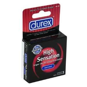  Durex High Sensation Lubricated 3pk Health & Personal 