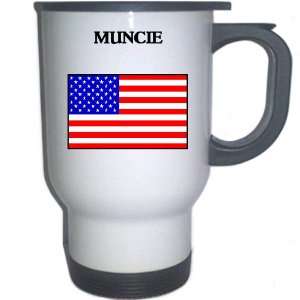  US Flag   Muncie, Indiana (IN) White Stainless Steel Mug 
