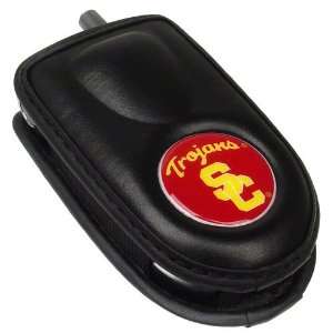 USC Trojans Pouch Leather Case with Belt Clip for Audiovox Gzone Type 