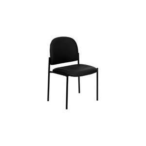    Black Vinyl Comfortable Stackable Steel Side Chair