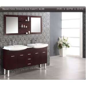  60 Modern Double Sink Bathroom Mirror Vanity Cabinet FREE 