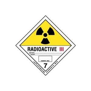  Radioactive III Label, Worded, Paper, Pack of 50 Office 