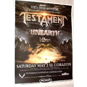  Testament Poster   Concert Flyer   2009 North American Tour 