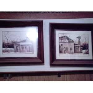   Wood Frames (Matted and Behind Glass) 11 X 13 Frames 