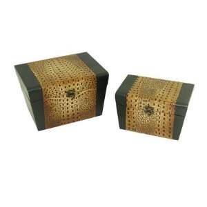  Leather Keepsake Jewelry Box with Leopard Design in 