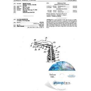  NEW Patent CD for WATER SPRINKLER 