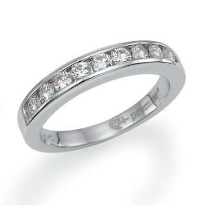  18k White Gold Round Channel Set Ring Jewelry