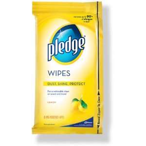  Pledge Pre Moistened Wipes, Lemon Scent, 18 Ct (Pack of 3 