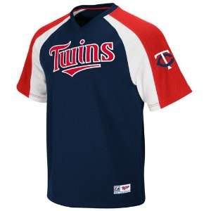 Majestic Minnesota Twins Youth Crusader Pullover Jersey   Navy Blue 