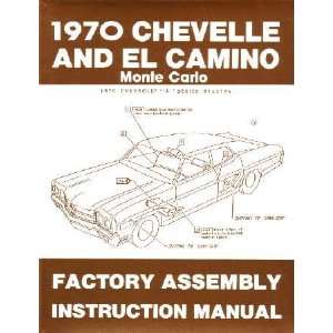  1970 CHEVROLET CHEVELLE EL CAMINO Assembly Manual Book 