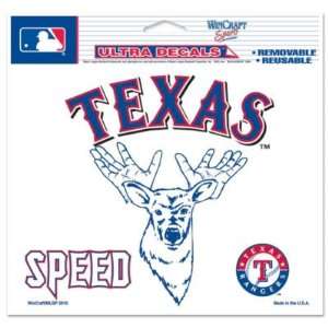  Texas Rangers Speed Logo 5x6 Cling Decal Sports 