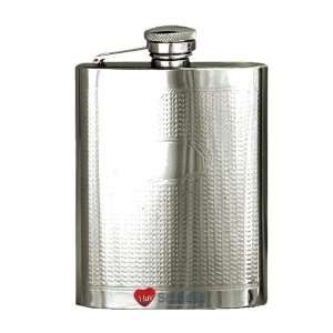  Hip Flask 6oz Stainless Steel Polished Oval Badge 