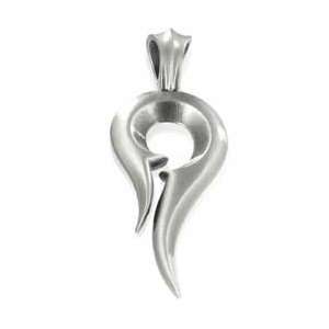 Inverted Flame Silver Metal Bico Pendant 