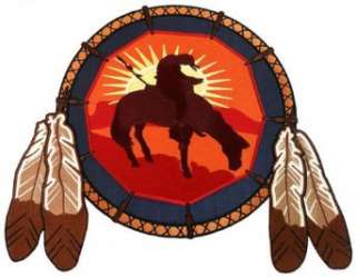   American End of the Trail Icon Large Iron On Indian Symbol Clothing