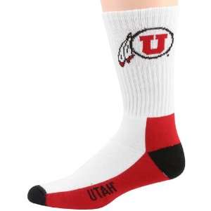 Utah Utes Tri Color Team Logo Crew Socks  Sports 