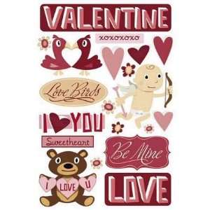  Love Birds Valentine Cardstock Scrapbook Stickers (10594 