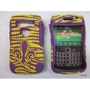  Purple & Yellow Zebra Fleur De Lis Purple Inner Blackberry 