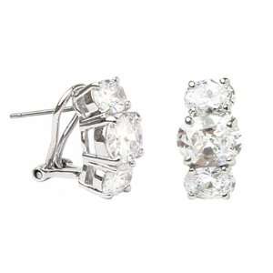    Future 3 Stone CZ Sterling Silver Earrings Willow Company Jewelry