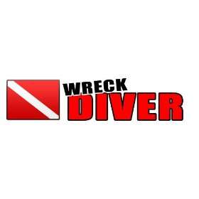  Scuba Diving Bumper Sticker   Wreck Diver 