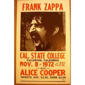   and Alice Cooper Playing At Cal. State College Poster 
