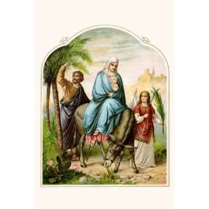  Baby Jesus and Family Leaving 20X30 Paper with Black Frame 