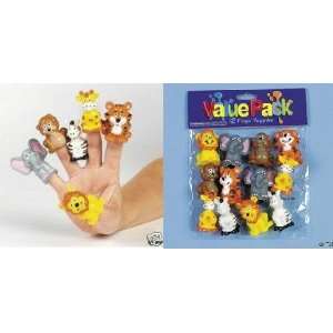    Set of 12 Jungle Safari Animal Finger Puppets Toys & Games
