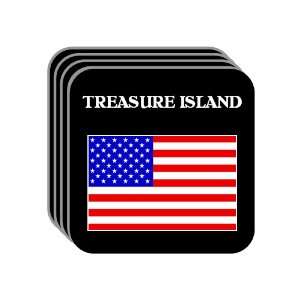  US Flag   Treasure Island, Florida (FL) Set of 4 Mini 
