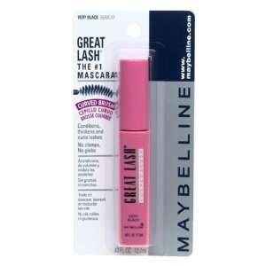  Maybelline Great Lash Washable Curved Brush Mascara Black 