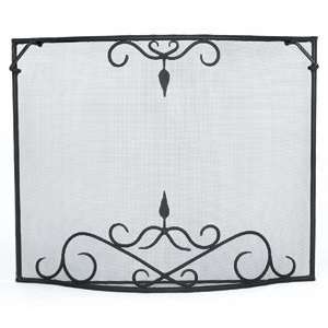  New Bostonian Curved Fire Screen Small Powder Coated Black 