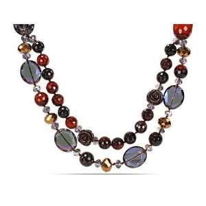 Amour NG900M 24in. 650ct TGW Mixed Red Brown Agate & Crystal Beads 