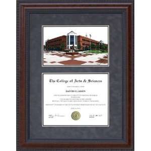 Diploma Frame with George Mason University (GMU) Campus Lithograph 