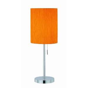 Lite Source LS 21558C/ORN Livlig Table Lamp, Chrome with Orange Fabric 