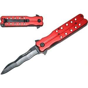  Kriss Blade Mock Butterfly Action Assisted Folder Red 