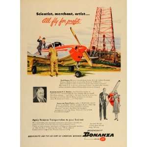  1948 Ad Bonanza Model 35 Beechcraft Airplane Oil Rig 